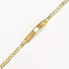 Pulseira Chapa Malha Grumet 21cm Banhada a Ouro 18K  - comprar online