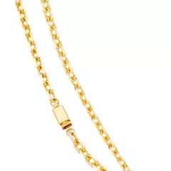 Corrente Malha Cadeado Banhada a Ouro 18K 70cm na internet