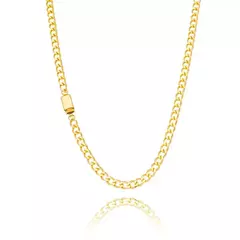Corrente Malha Grumet Banhada a Ouro 18K 70cm