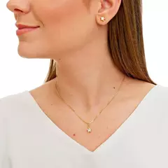 Conjunto de Colar e Brinco de Estrela Banhado a Ouro 18K - CJ0001 - loja online