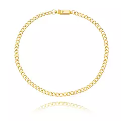 Pulseira Malha Grumet 21cm Banhada a Ouro 18K
