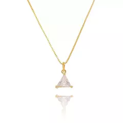 Conjunto de Colar e Brinco Triângulo Banhado a Ouro 18K - CJ0005 na internet