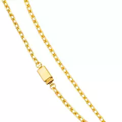 Corrente Malha Cadeado Banhado a Ouro 18K 70cm - comprar online