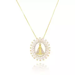 Gargantilha Mandala Aparecida Banhada a Ouro 18K 45cm