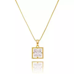 Conjunto de Colar e Brinco Quadrada Banhado a Ouro 18k - CJ0003 - comprar online