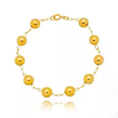 Pulseira Bolas 21cm Banhada a Ouro 18K