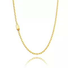 Corrente Malha Cadeado Banhado a Ouro 18K 70cm na internet
