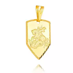Pingente Escudo São Jorge Banhado a Ouro 18K