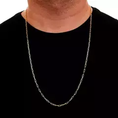 Corrente Malha Cadeado Comprido Banhada a Ouro 18K 70cm - comprar online