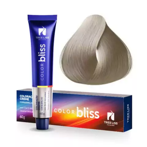 Coloração sem Amônia Color Bliss 10.1 Louro Claríssimo Cinza 60g - Tree Liss