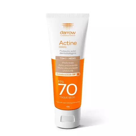 Protetor Solar Facial FPS 70 Tom 2 Médio 40g- Darrow Actine