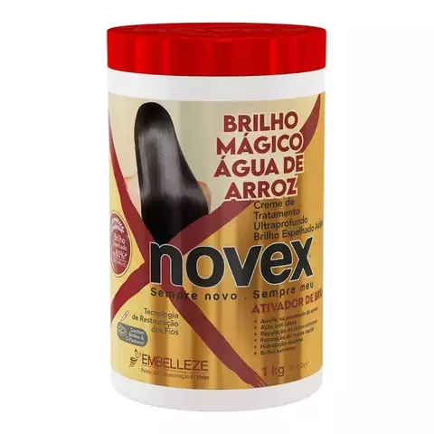 Creme de Tratamento Ultraprofundo Brilho Mágico Água de Arroz 1Kg - Novex