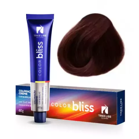 Coloração sem Amônia Color Bliss 5.5 Castanho Claro Acaju 60g - Tree Liss