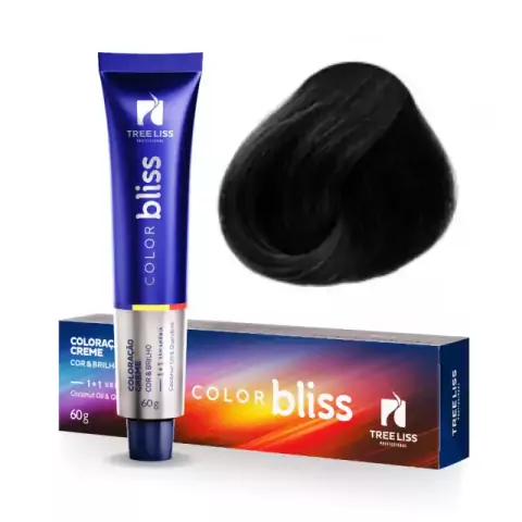 Coloração sem Amônia Color Bliss 2.0 Preto Natural 60g - Tree Liss