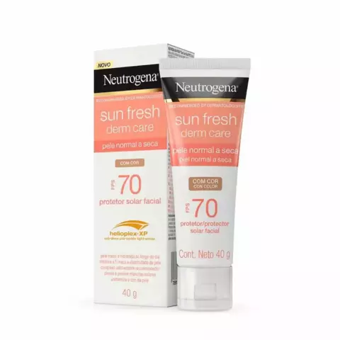 Protetor Solar Facial Sun Fresh Derm Care FPS 70 Com Cor 40g - Neutrogena