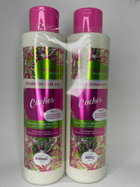 Kit Shampoo E Condicionador #SouAssim Cachos 800 ml - Alpha Line