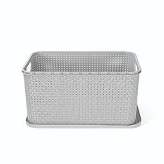 Cesto Organizador Rattan Grande Cinza com tampa 38,5x28x19cm (069C) na internet