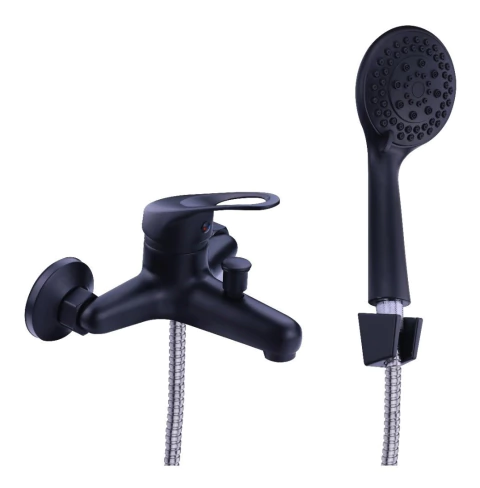 Ducha Negra Canilla Monocomando de Baño Metalica con Duchador y Transferencia