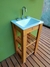 Imagen de Vanitory de Madera 40 cmts de Ancho con Doble Deck + Bacha + Griferia Lyon + Rejilla Acero