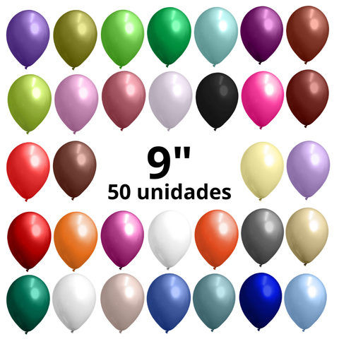 Balão 9 Polegadas 50 Unidades - Padrão fábrica