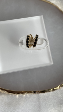 Arracadas mini zirconia negra