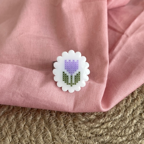 Anel Bordado Tulipa