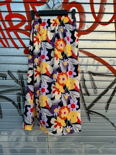 Falda Midi Flores Retro