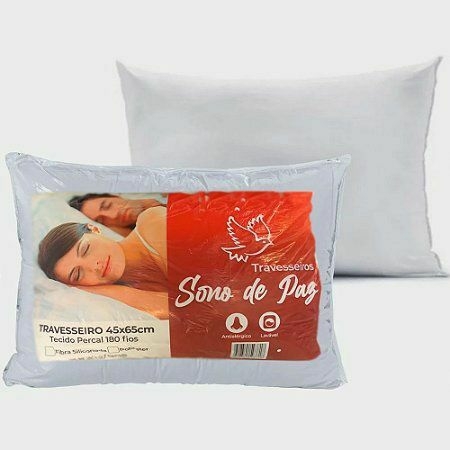 Travesseiro Sono de Paz, Tecido Perçal 180 fios 45x65 cm - Branco