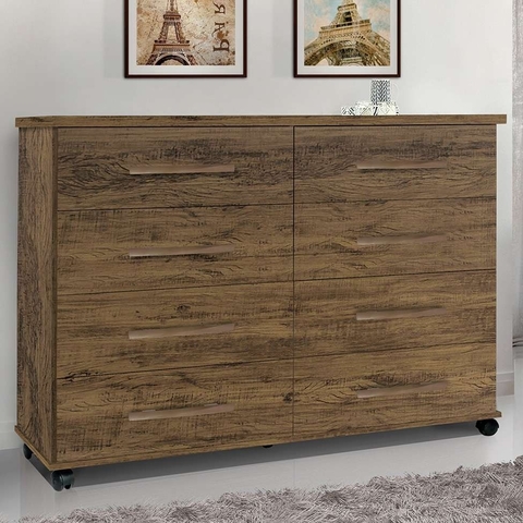 Comoda 8 Gavetas Jade Amendoa Wood