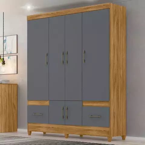Guarda Roupa Casal MS912 4 portas 2 gavetas - Moval