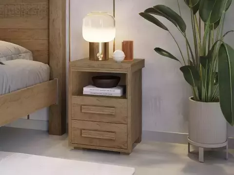 Mesa de Cabeceira Tóquio 2 Gavetas e 1 Prateleira