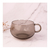Tazas doble vidrio 250ml - con Manija transparente - Gris Humo - comprar online