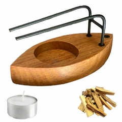 Incensário Canoa Porta palo santo + Vareta