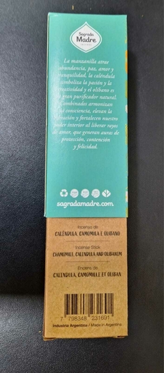 Incenso Calêndula camomila e Olíbano 9 varetas grossas sagrada madre - comprar online