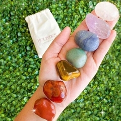 Kit 7 cristais Chakras + 01 Ponta de quartzo energético na internet