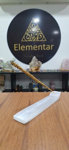 Incensário Selenita branca lapidada - comprar online