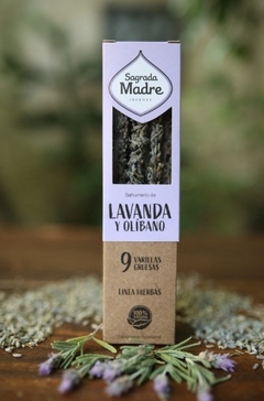 Incenso Lavanda & Olíbano 9 varetas grossas Sagrada Madre