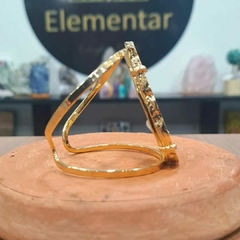 Bracelete Ágata natural marrom premium Dourado na internet
