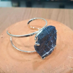 Bracelete Sodalita premium acabamento Prateado