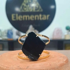 Bracelete Obsidiana premium acabamento dourado na internet