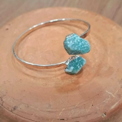 Bracelete Quartzo verde duplo Ajustável na internet