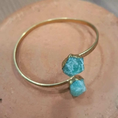 Bracelete Quartzo verde duplo Ajustável - Elementar