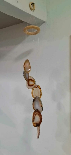 Sino dos ventos em chapa de àgata natural 45cm
