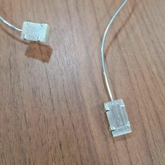 Choker Selenita branca dupla prata