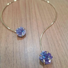 Choker Drusa de Ametista AURA dupla