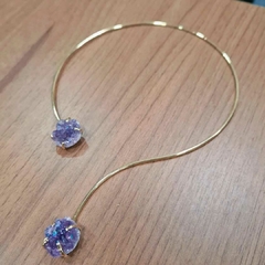 Choker Drusa de Ametista AURA dupla - comprar online