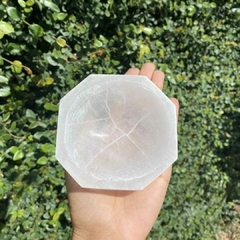 Bowl Hexagonal de Selenita branca 8cm