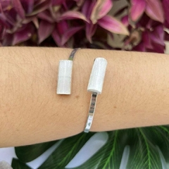 Bracelete Selenita branca dupla - Elementar