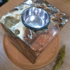 Porta velas lapidado em Quartzo hematóide geodo de cristal - comprar online