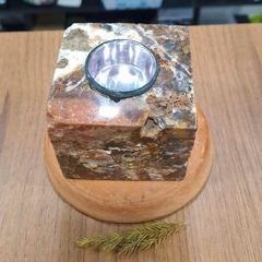 Porta velas lapidado em Quartzo hematóide geodo de cristal na internet
